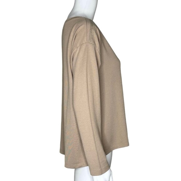 Hatley Sweater Womens Medium Beige Everyday Preppy Earthy Neutral Minimalist - Picture 2 of 7